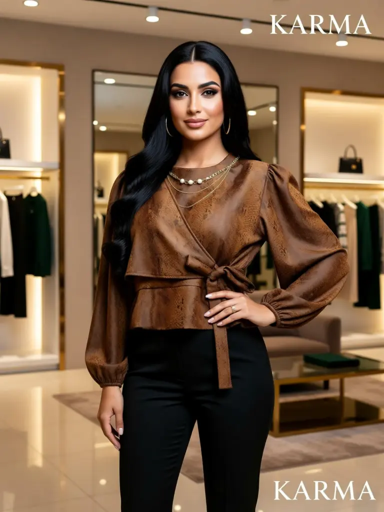 [F/9005] بلوزة سويدي مطبوع فرست